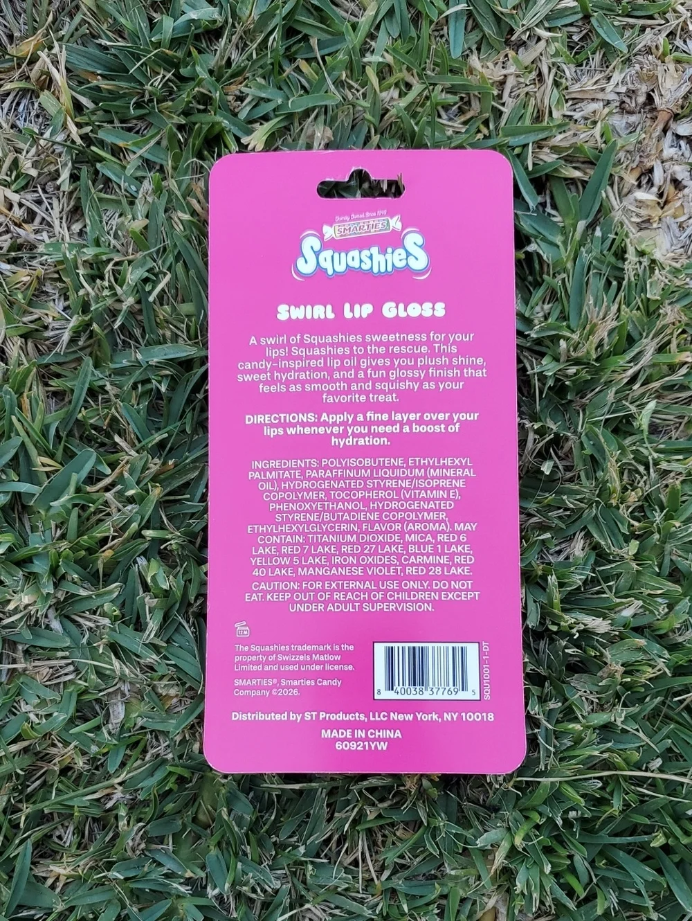 Smarties Squashies Swirl Lip Gloss Raspberry N' Cream